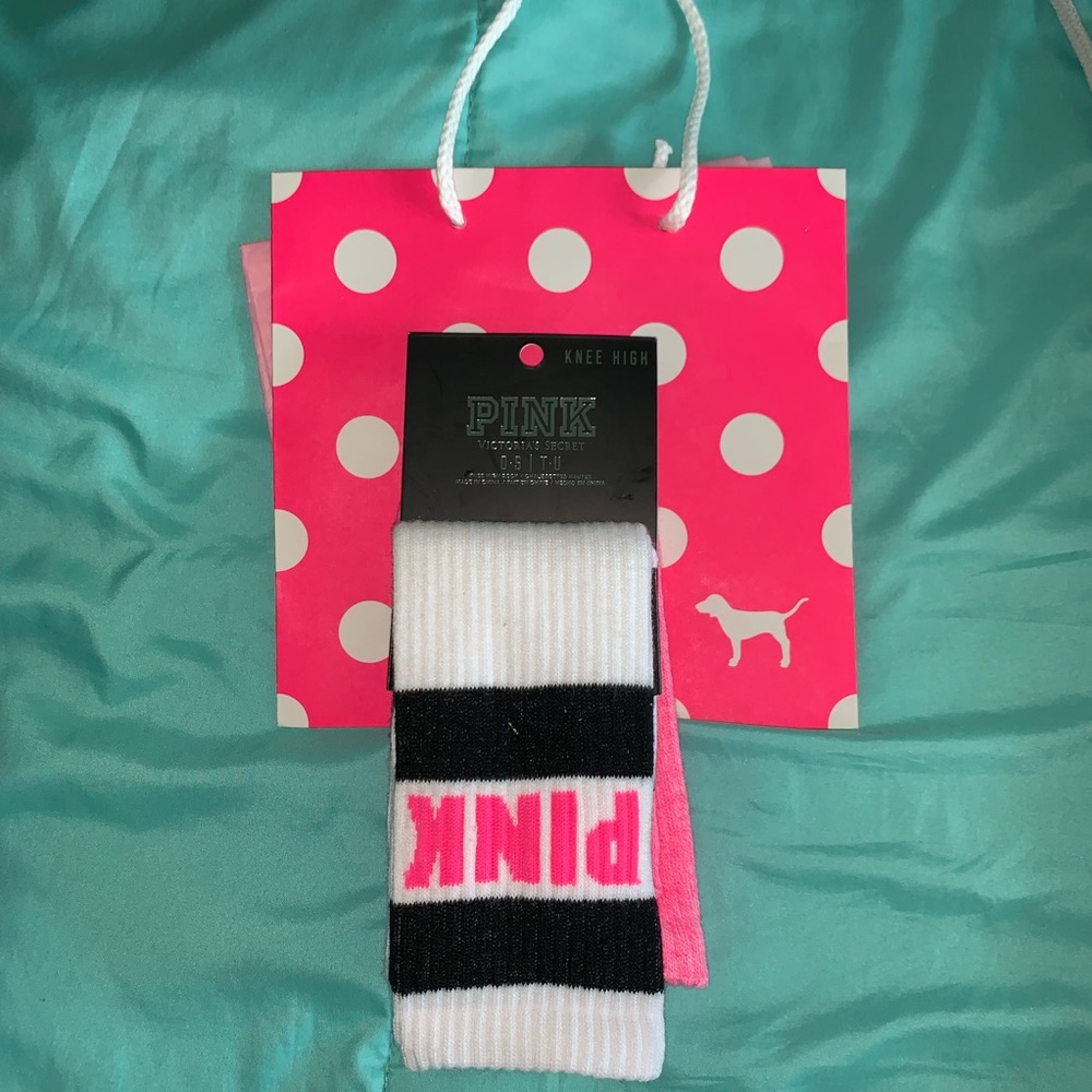 VS Pink Knee Socks - 2 Pairs (Set)